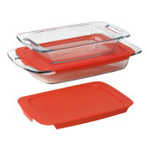 Easy Grab 4 Piece Oblong Bakeware Set with Plastic Cover