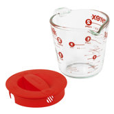 Prepware 2-Cup Measuring Cup with Red Plastic Cover in Clear