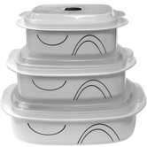 Coordinates Microwave Cookware and Storage Set with Simple Lines Design