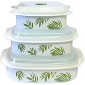 Coordinates Microwave Cookware and Storage Set with Bamboo Leaf Design