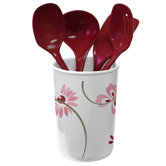Coordinates 5 Piece Utensil Set with Pretty Pink Design