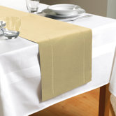 Hem Stitch Table Runner in Cream