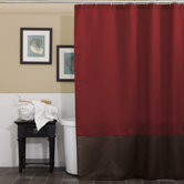 Prima Shower Curtain in Red / Chocolate