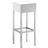 Barhocker "Cube" in Wei&szlig; / Chrom