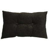 Sheared Velvet Button Cushion in Black