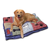 Quilted Classic Dog Applique Gusseted Dog Bed