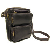 Distressed Leather Men's Multi Pocket iPa /E-Reader Bag