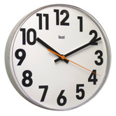 Lucite Wall Clock Big No in White