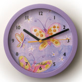 Children Wall Clock with Butterflies