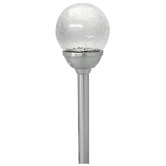 Solar Crackled Glass Path Light in Stainless Steel