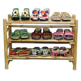 Natural Bamboo Folding Shoe Rack