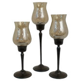 3 Piece Candleholder Set in Gold