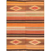 Kilim Multi-Colored Striped Medallion Rug