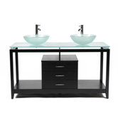 60" Cappuccino Double Vanity Set in Venge Off-Black