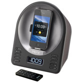 Speaker Dock with Alarm Clock in Black