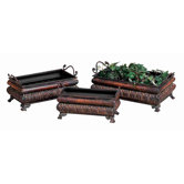 Loft Metal Rectangular Planters with Black Traces (Set of 3)