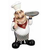 Loft Polystone Chef Statue with Plate