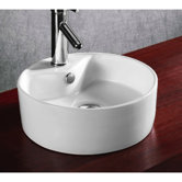15.12" X 5.39" Round Single Hole Bathroom Vessel Sink