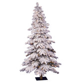 Flocked Spruce Alpine 4' Artificial Christmas Tree with Clear Lights