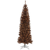 5.5' Artificial Pencil Christmas Tree with Clear Lights in Mocha
