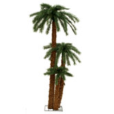 Triple Palm Tree with Clear Lights