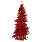 Red Wide Cut 7.5' Artificial Christmas Tree in Red