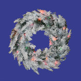 30" Prelit Flocked Alaskan Wreath