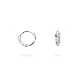 Silver-Tone Cubic Zirconia Huggie Earrings