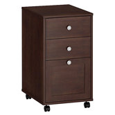 Grand Expressions Three-Drawer Mobile File with Locking Drawers in Warm Molasses Finish