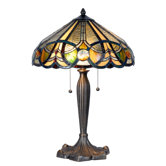 61cm x 41cm Tiffany Two Light Table Lamp