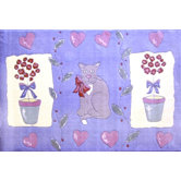 Jade Reynolds Cat and Pot Flower Kids Rug