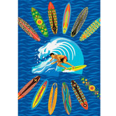 Surf Time Surfer Dude Kids Rug