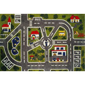 Fun Time Around Town Road Kids Rug