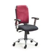 Drehstuhl "Spirit" in Rot / Schwarz / Perlsilber