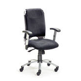 Drehstuhl "Spirit" in Schwarz / Schwarz / Perlsilber