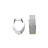 Micro Pave Cubic Zirconia 4 Row V-Shape Huggie