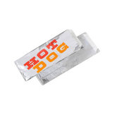 8.5" x 1.5" x 3.5" Paper-Lined Foil Hot Dog Bags in Silver