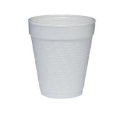 8 oz Small Foam Drink Cup Hot/Cold 25/Bag in White with Embossed Greek Key Design