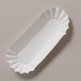 Fluted Hot Dog Trays in White