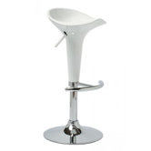 Barhocker dreh- und h&ouml;henverstellbar "Saddle" in Wei&szlig; / Chrom