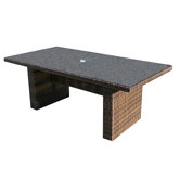 Lincoln Glass Dining Table in Brown