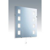 40cm Beleuchteter Spiegel in Silber lackiert