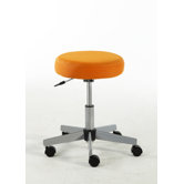 B&uuml;rohocker dreh- und h&ouml;henverstellbar "Ron" in Orange / Aluminium
