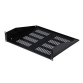 2U Utility Shelf with Elongated Vent Holes for Air Circulation