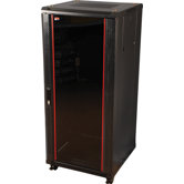 27U, 31" Deep Metal Floor Rack with Glass Door