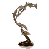 Playful School of Dolphins Statue