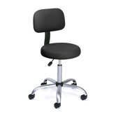 Height Adjustable Doctor's Stool with Back Cushion