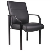 Leather Guest Chair with Steel Legs