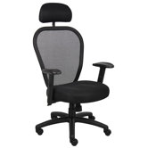 High-Back Professional Managers Mesh Chair with Headrest and Arms