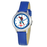 Kid's Spider-Man Time Teacher Watch in Blue Leather